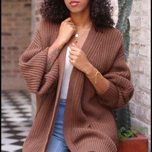 Brown oversized cardigan